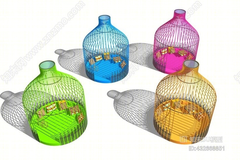 鸟笼休闲凉亭SU模型下载【ID:432668851】