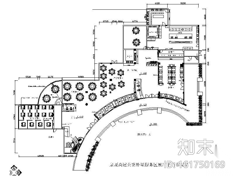 [厦门]某高速公路服务区中式餐厅装修图（含效果）施工图下载【ID:161750169】