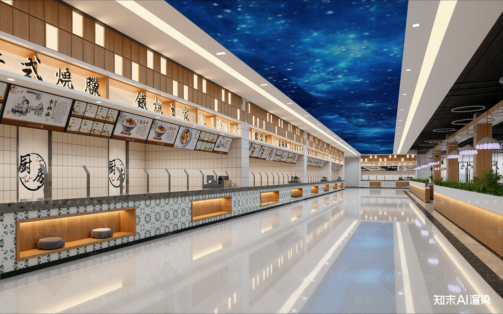 现代自助餐厅3D模型下载【ID:1214425713】