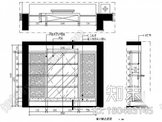 [江苏]某150平三室两厅样板间室内装修施工图（含效果）cad施工图下载【ID:180483145】
