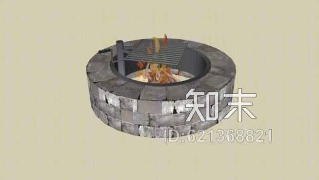 旋转炉排火圈/火坑SU模型下载【ID:621368821】