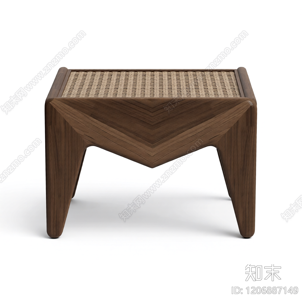 木质藤编茶几3D模型下载【ID:1206887149】