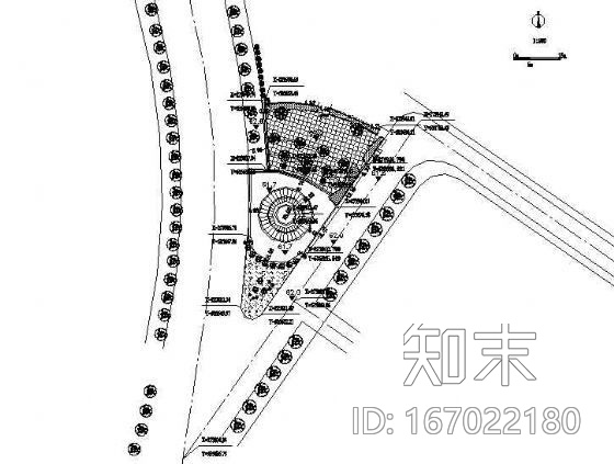 某步行街广场绿化施工图cad施工图下载【ID:167022180】