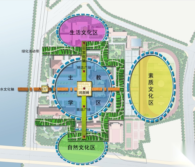 无锡第一中学校园规划及建筑设计文本cad施工图下载【ID:151560135】