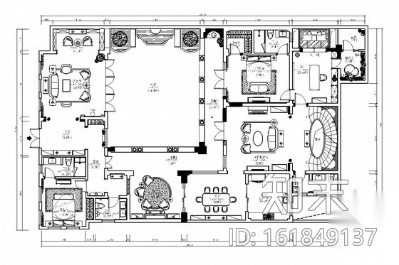 [上海]独栋豪华欧式双层别墅室内装修图cad施工图下载【ID:161849137】