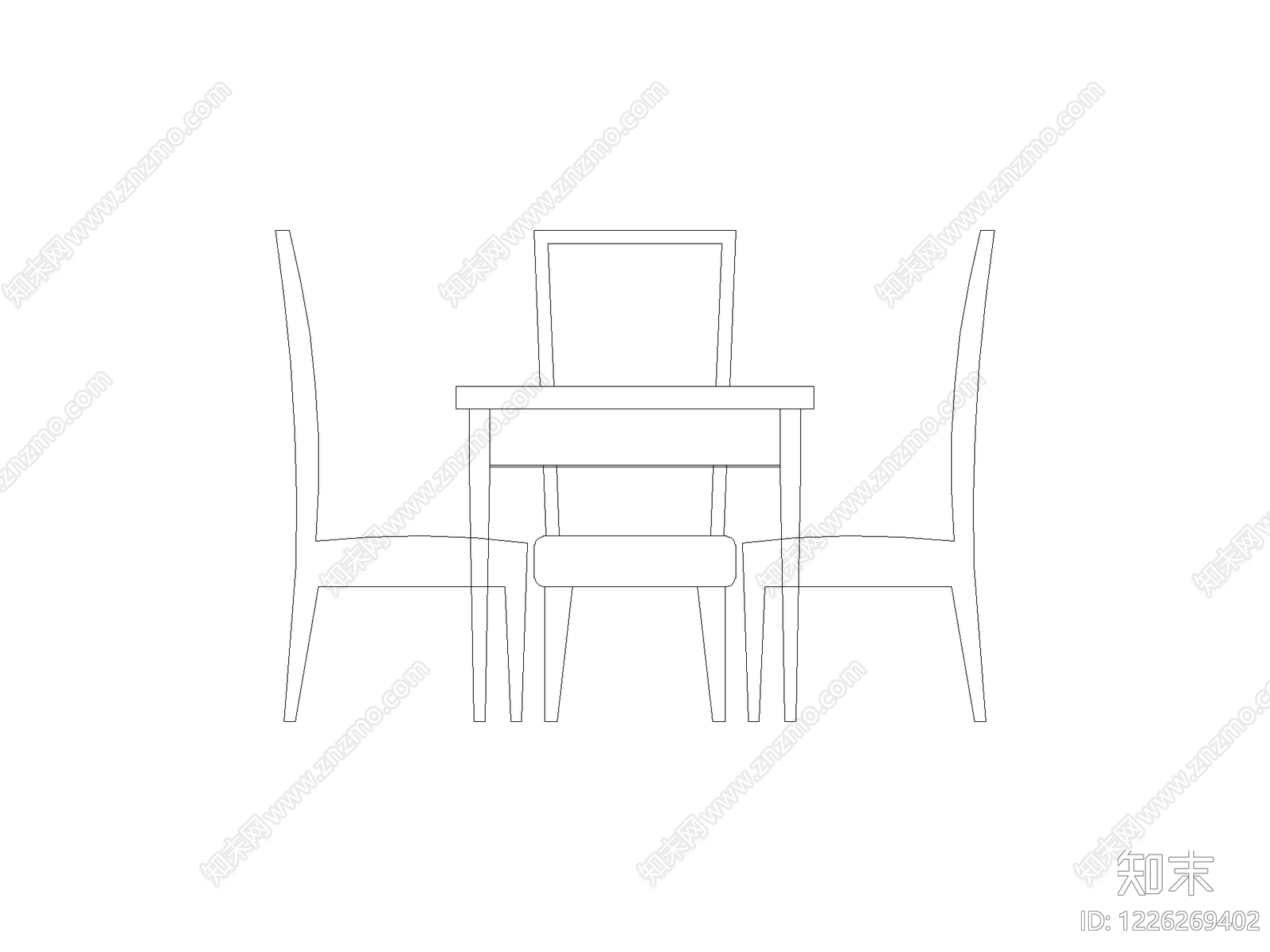餐桌几类平立面餐桌cad施工图下载【ID:1226269402】