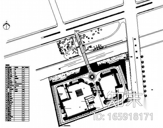 浙江杭州某公司新建办公楼环境绿化设计平面图cad施工图下载【ID:165918171】