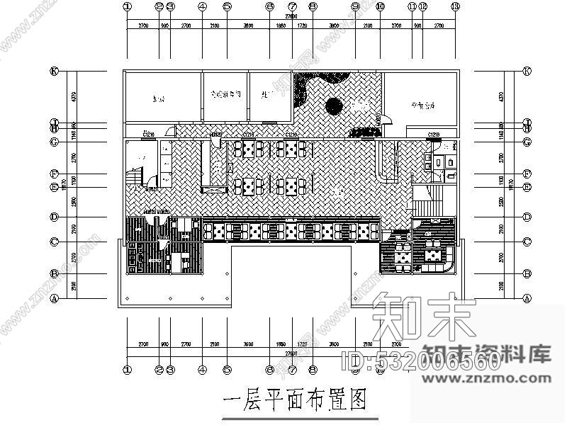 施工图明清民居某饭庄室内装修图cad施工图下载【ID:532006560】