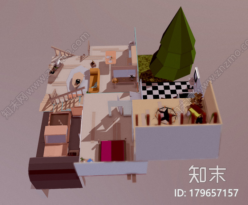 低面数房间动画房间CG模型下载【ID:179657157】