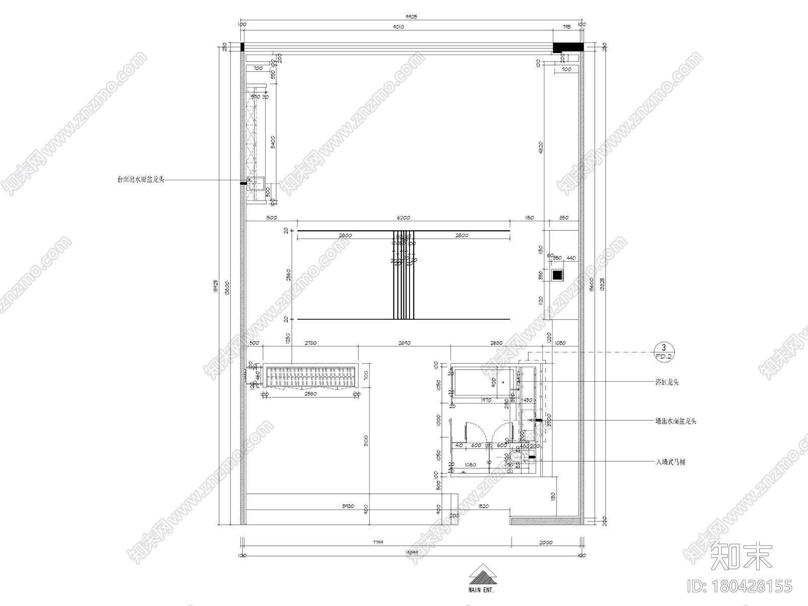 [北京]133㎡琚宾之家展示空间施工图+SU模型cad施工图下载【ID:180428155】