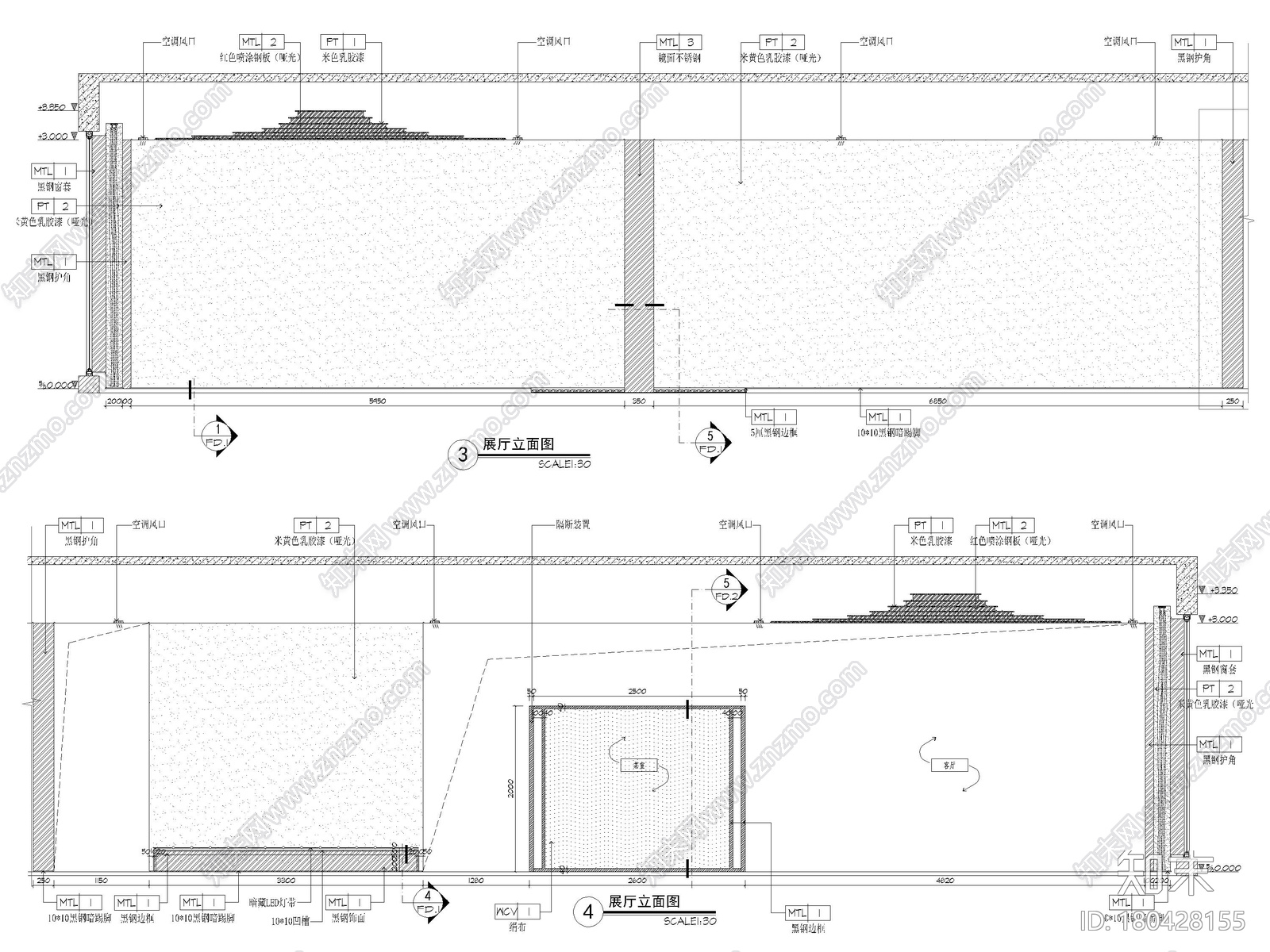 [北京]133㎡琚宾之家展示空间施工图+SU模型cad施工图下载【ID:180428155】