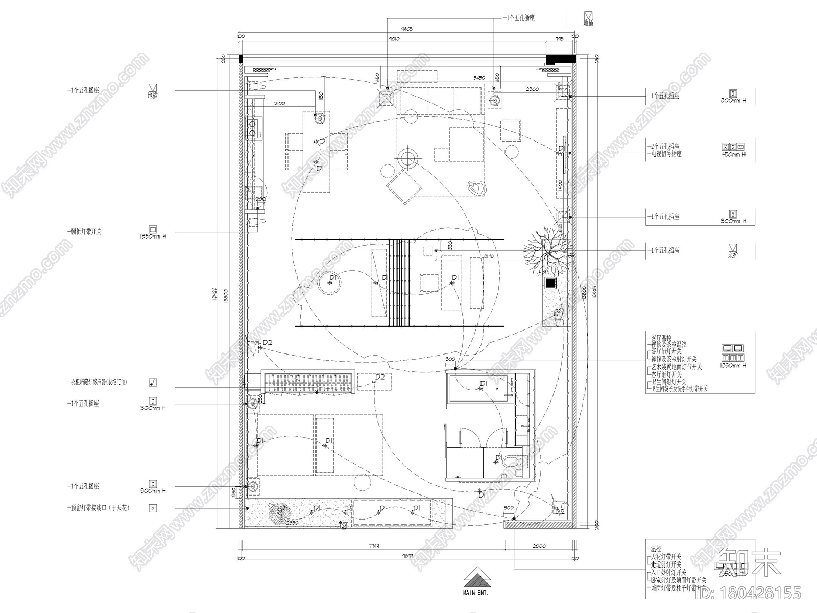 [北京]133㎡琚宾之家展示空间施工图+SU模型cad施工图下载【ID:180428155】