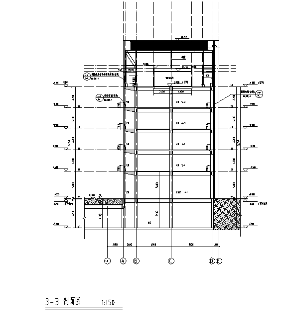 [福建]五层框架结构现代风格办公楼建筑施工图施工图下载【ID:149951135】