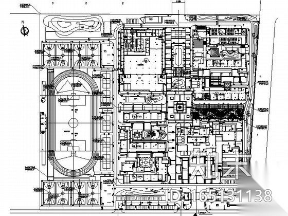 [江苏]中学校园教育机构景观设计施工图cad施工图下载【ID:165131138】