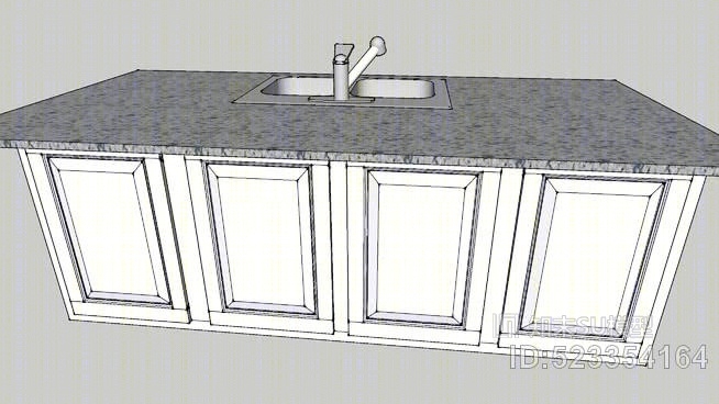 8升板式厨房岛SU模型下载【ID:523354164】