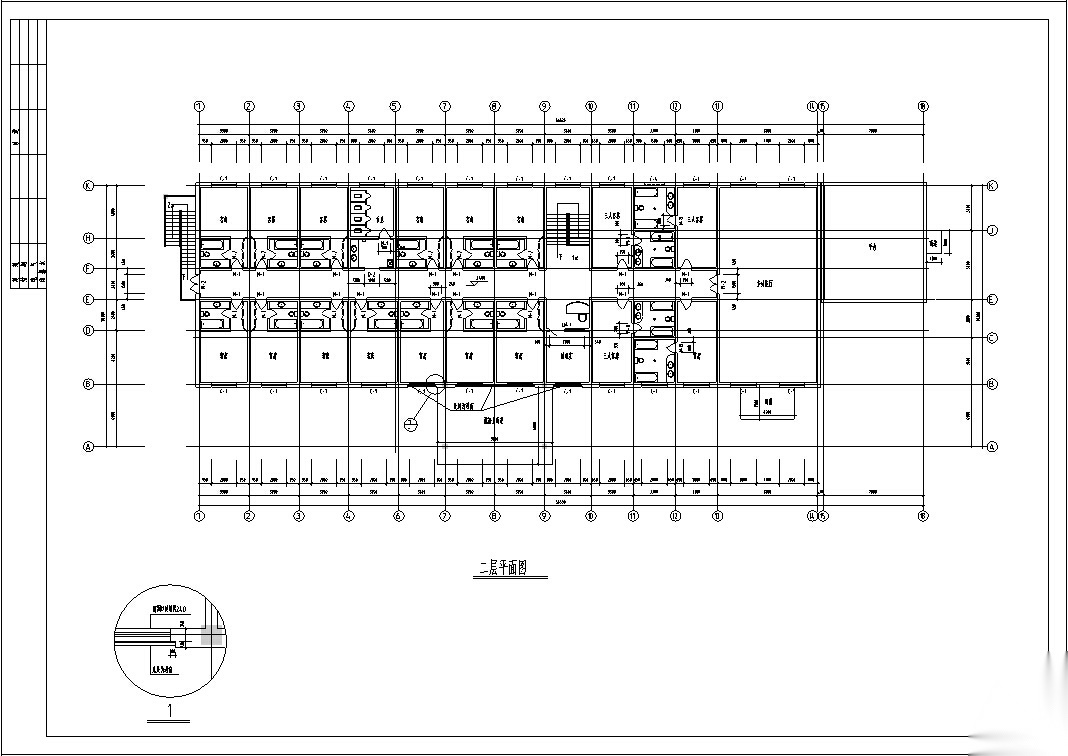 某多层药浴中心建筑设计方案（设计方案CAD）施工图下载【ID:160725159】