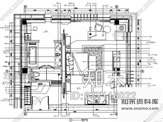 施工图江苏工业园区中式休闲会所客房装修图cad施工图下载【ID:632116022】