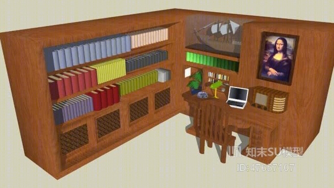 家居书房SU模型下载【ID:47657107】