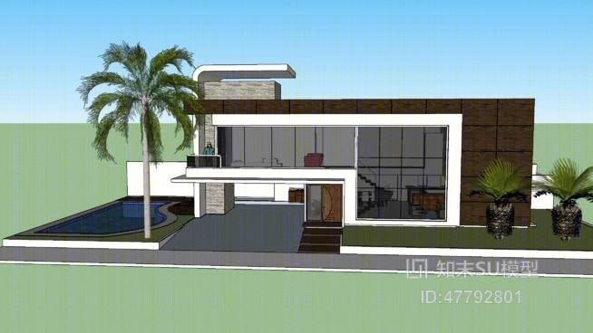 独栋别墅SU模型下载【ID:47792801】