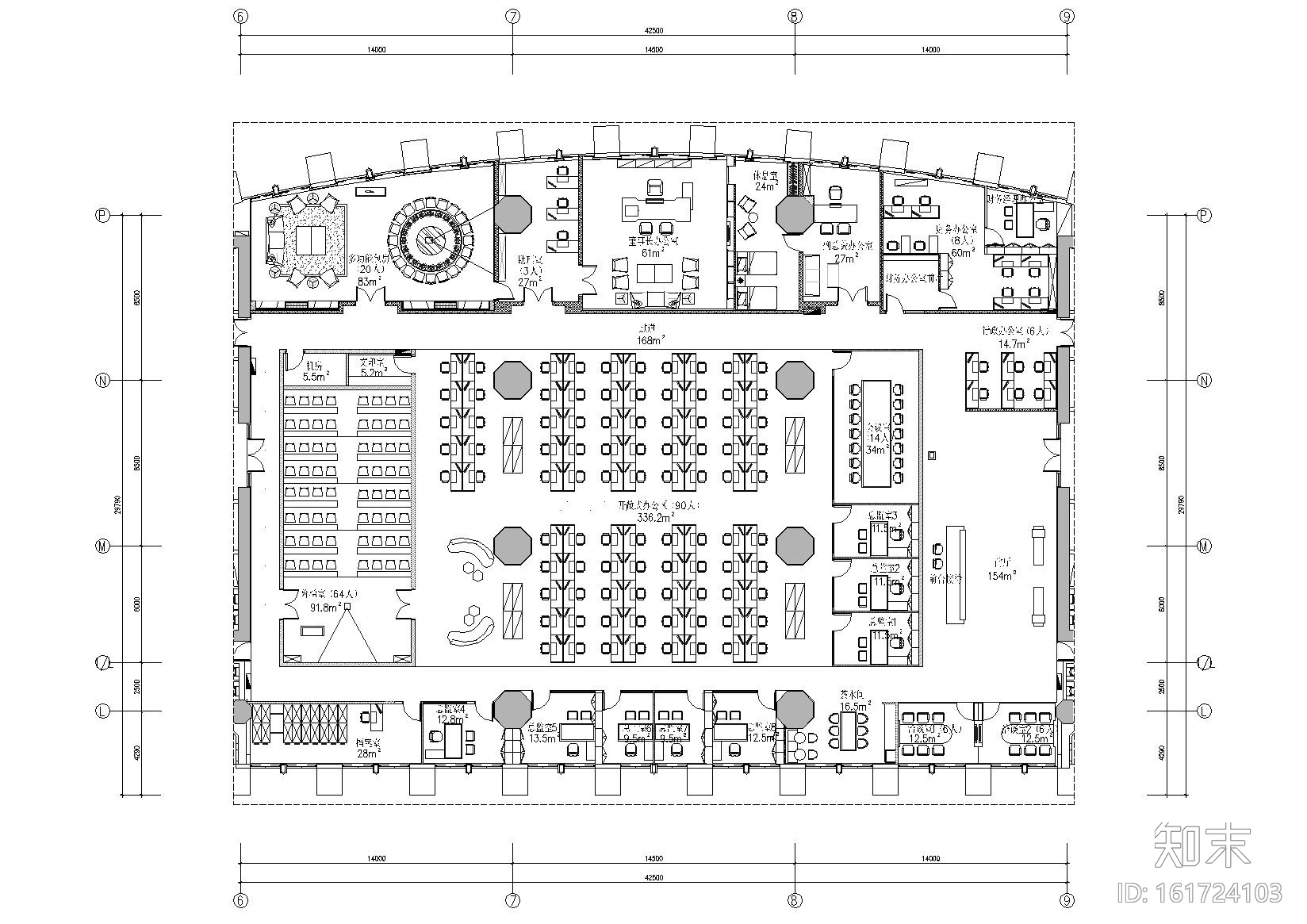 [广东]融通华都办公室空间室内设计竣工图施工图下载【ID:161724103】