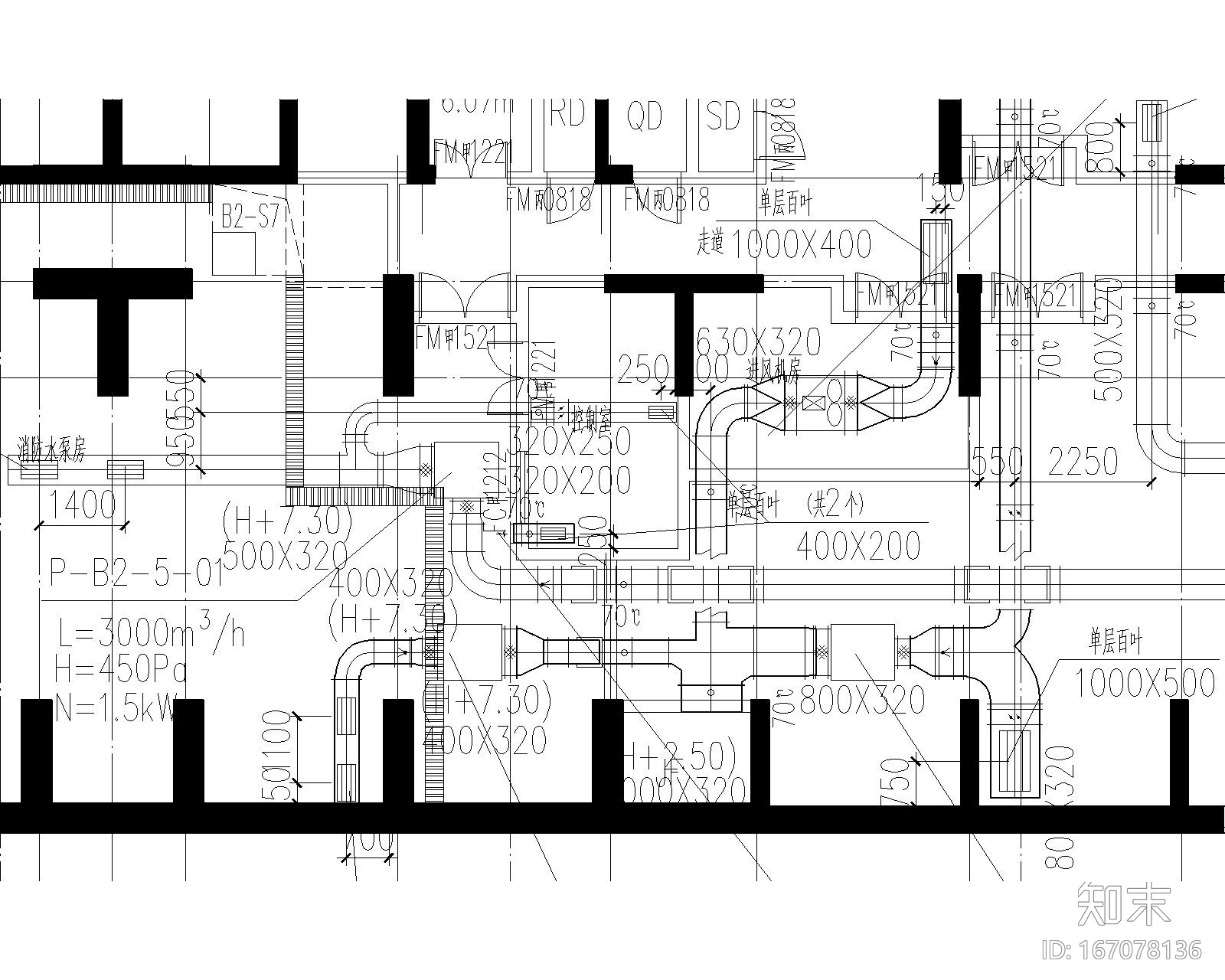 [广东]深圳某商业地下暖通施工图纸（含平时及战时系统...cad施工图下载【ID:167078136】
