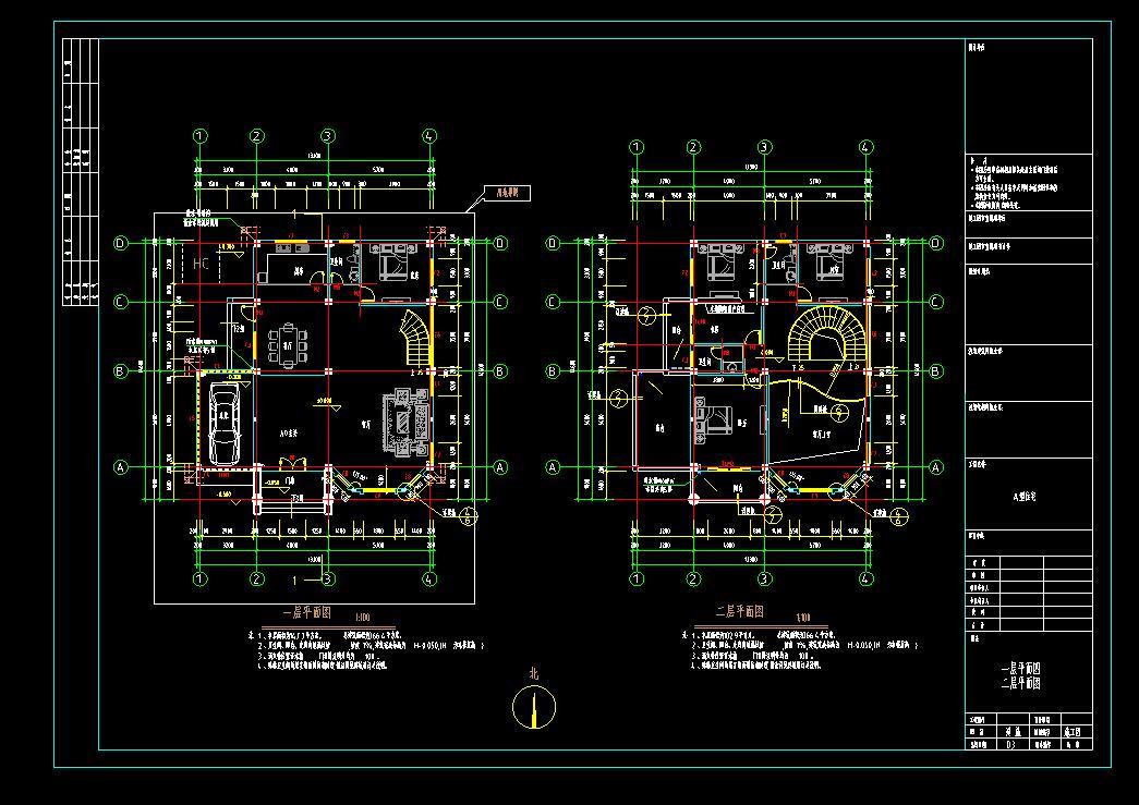 3层独栋别墅天蓝色波型瓦建筑设计（cad+效果图）施工图下载【ID:149871189】