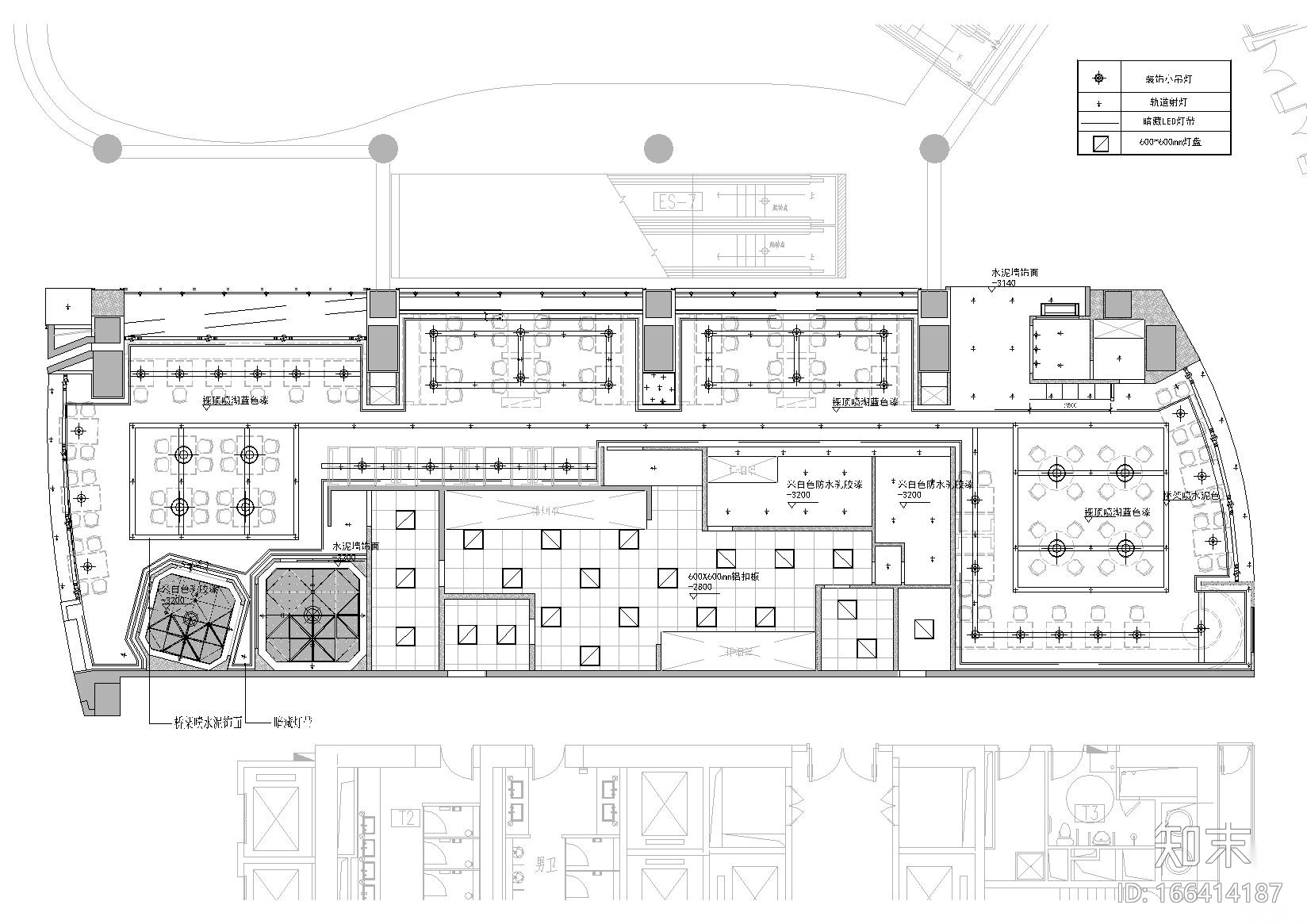 [上海]权均_南丰城云彩泥蜡染餐厅施工图cad施工图下载【ID:166414187】