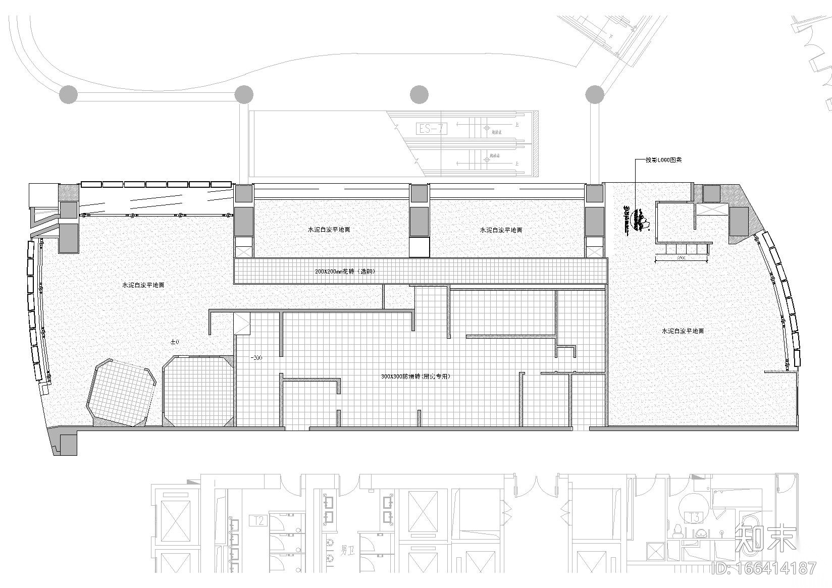 [上海]权均_南丰城云彩泥蜡染餐厅施工图cad施工图下载【ID:166414187】