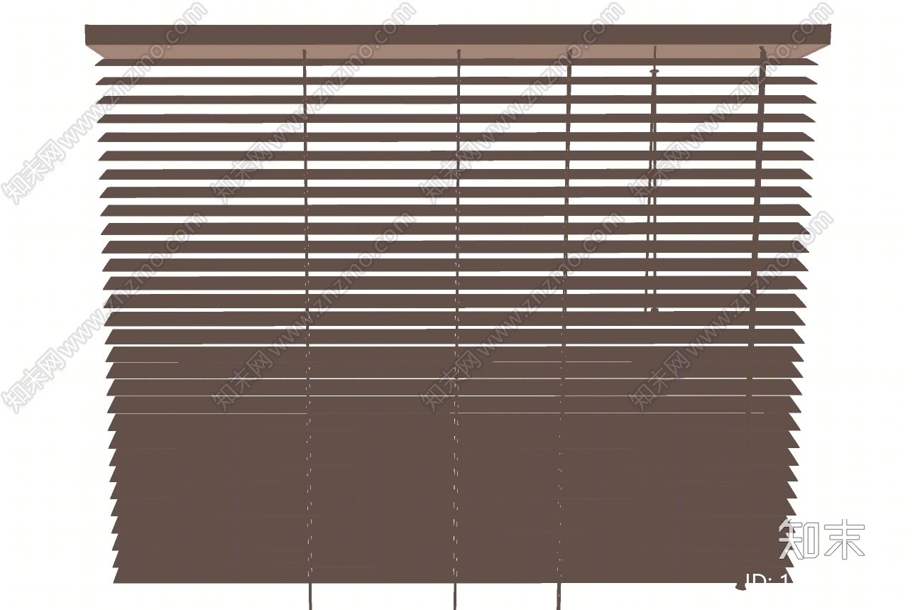 现代棕色百叶帘SU模型下载【ID:195634270】