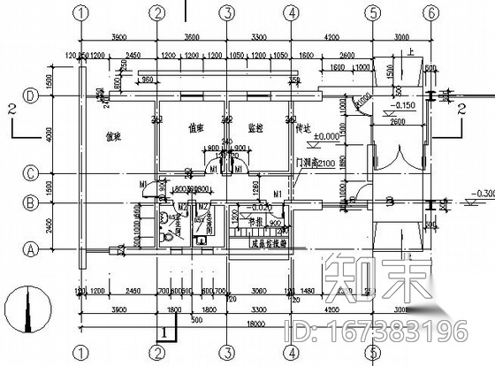 上大附中北大门建筑施工图cad施工图下载【ID:167383196】