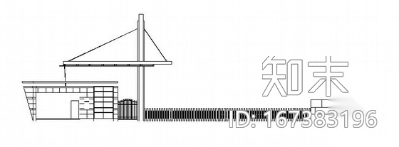 上大附中北大门建筑施工图cad施工图下载【ID:167383196】