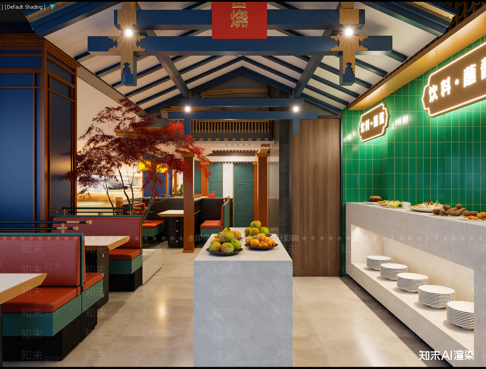新中式其他餐饮空间3D模型下载【ID:1213917880】