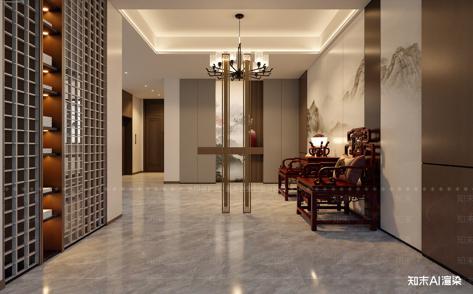现代玄关3D模型下载【ID:1221489384】