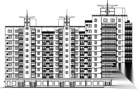 某十层层住宅楼建筑施工图cad施工图下载【ID:149853188】