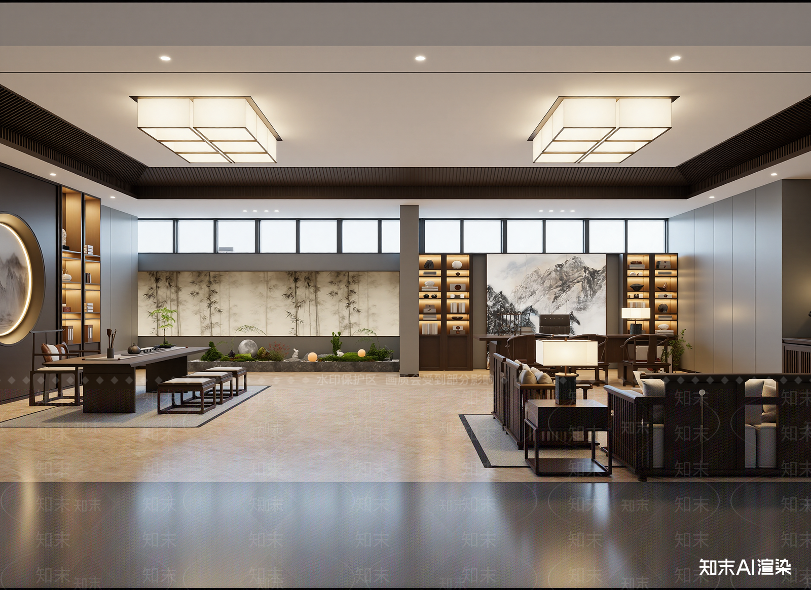 新中式茶馆3D模型下载【ID:1215175198】