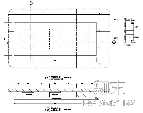 图书馆内装修投影屏墙身大样图施工图下载【ID:166471142】