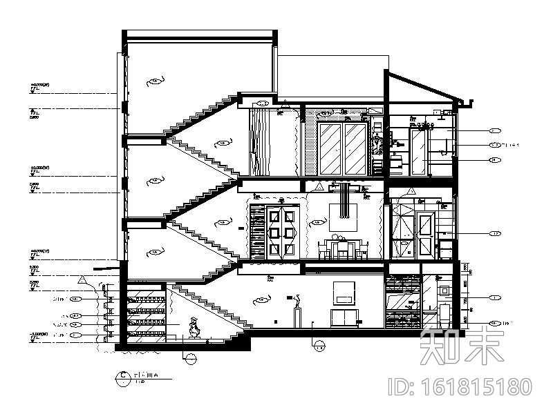 [江苏]自然天成简约样板别墅室内设计施工图cad施工图下载【ID:161815180】