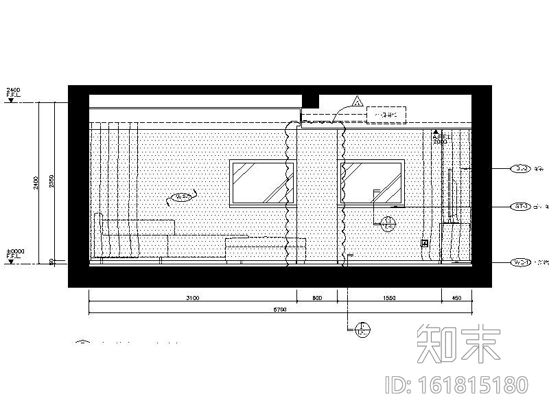 [江苏]自然天成简约样板别墅室内设计施工图cad施工图下载【ID:161815180】