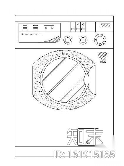 洗衣机平立面图块集cad施工图下载【ID:161915185】