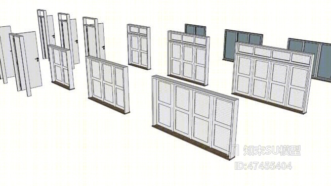 窗户组合SU模型下载【ID:918003334】