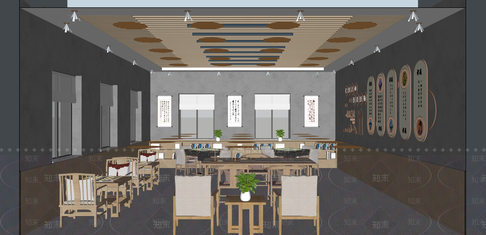 新中式茶馆SU模型下载【ID:1215206617】