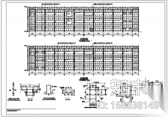 某三层钢管桁架框架厂房结构设计图施工图下载【ID:166838149】