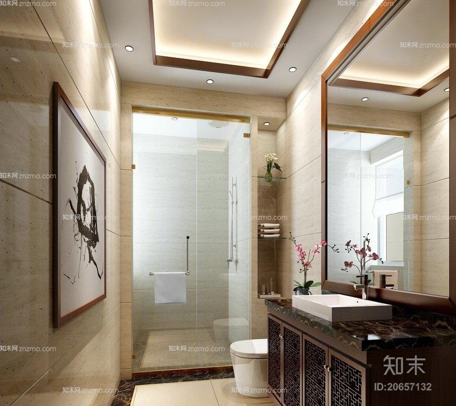 白色洗面盆3D模型下载【ID:20657132】