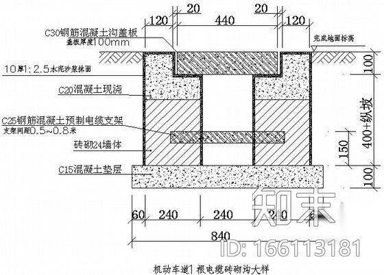 各种常见电缆砖砌沟大样图cad施工图下载【ID:166113181】