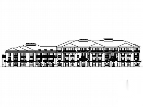 某四层欧式新古典风格花园洋房建筑方案图cad施工图下载【ID:166216195】