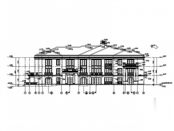 某四层欧式新古典风格花园洋房建筑方案图cad施工图下载【ID:166216195】