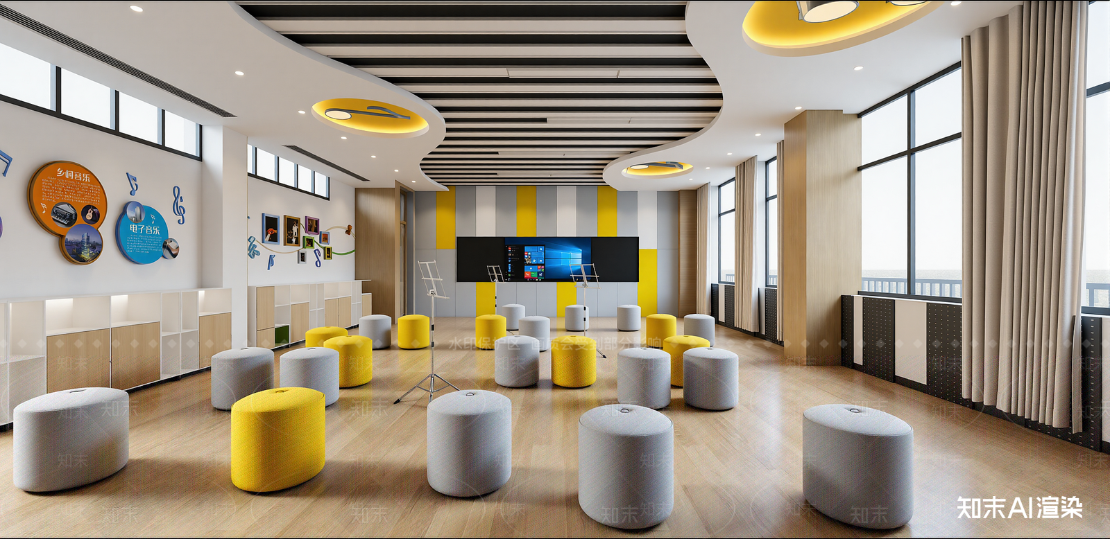 现代教室SU模型下载【ID:1215968653】