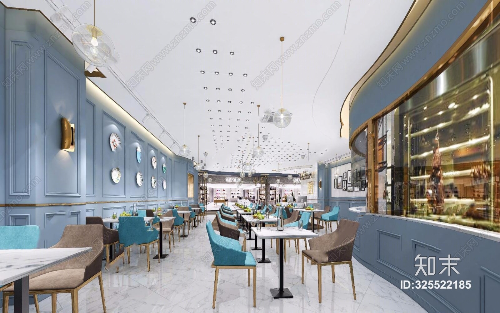 现代茶餐厅3D模型下载【ID:325522185】