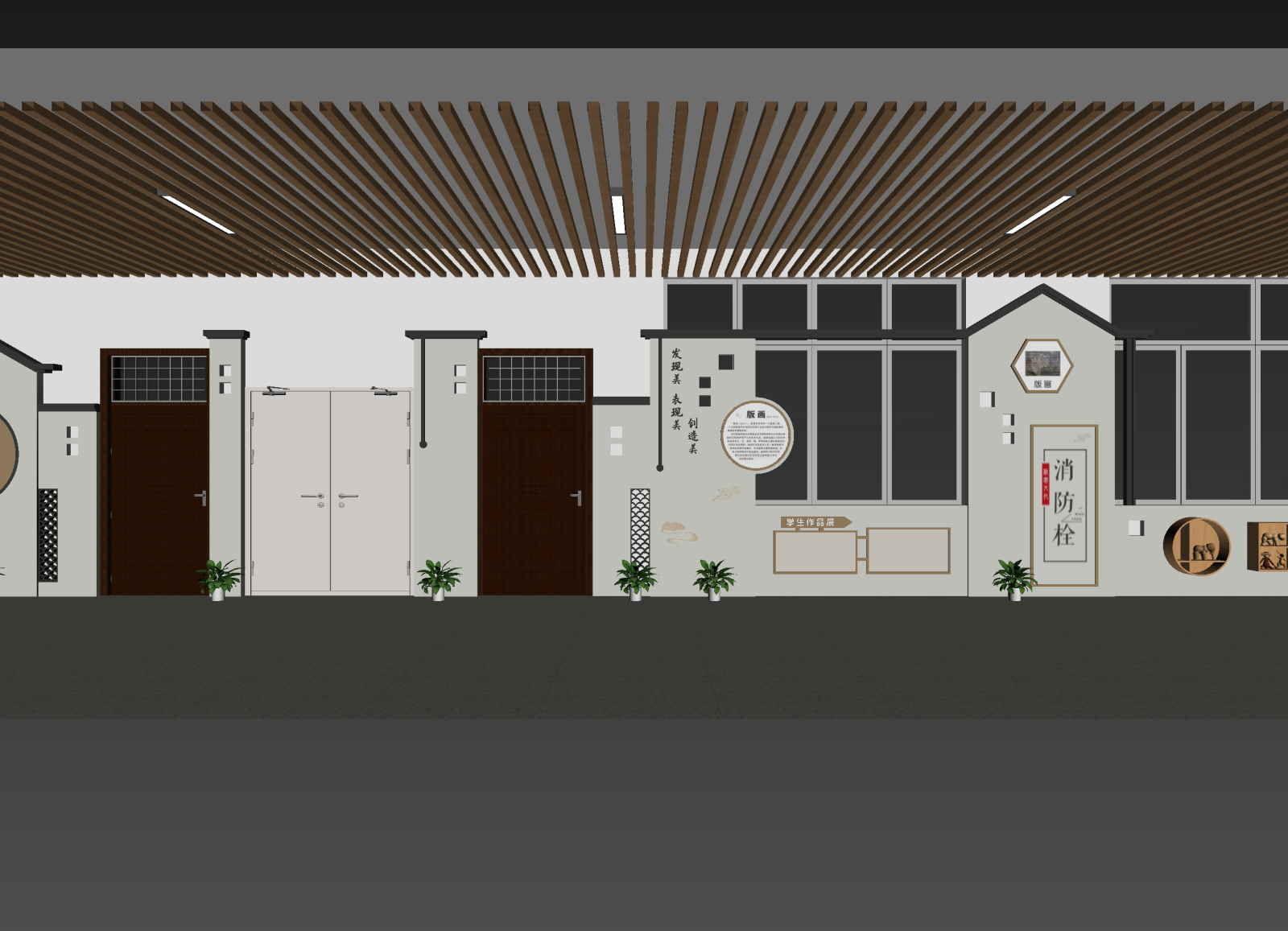 新中式大厅3D模型下载【ID:1214843694】