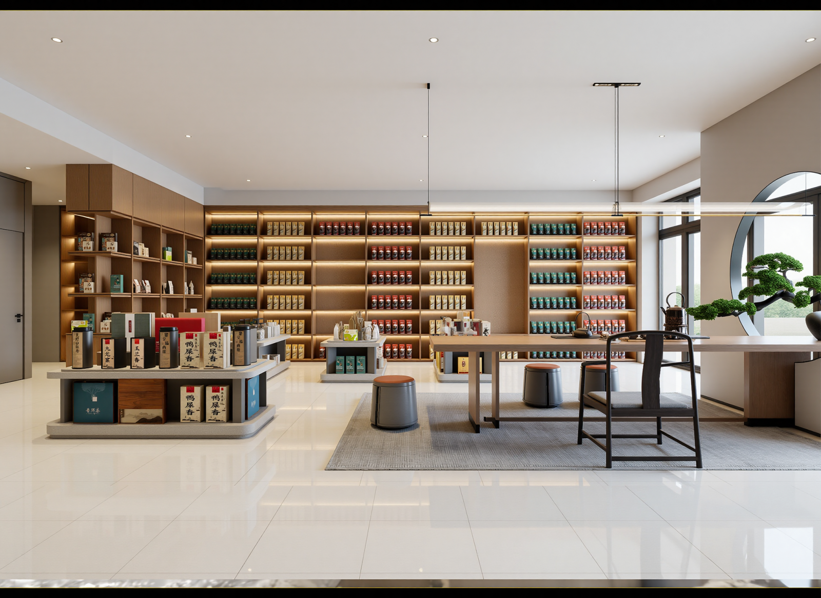 新中式茶展厅3D模型下载【ID:1215004234】
